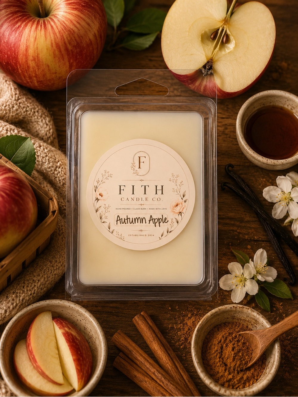 Autumn Apple 100% Organic Soy Artisan wax melts